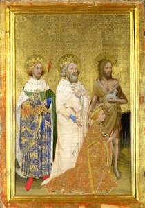 Richard II. z Anglie se svými svatými patrony (levý vnitřní panel Wiltonova diptychu)