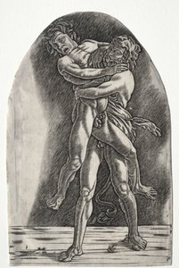 Herkules a Antaeus od Master of the Year 1515