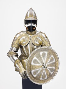 Poloviční brnění a cíl pro pěší službu, cca 1600 od Master of the sign of the