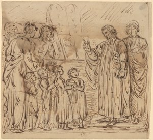 biblická lekce [recto] od Mather Brown