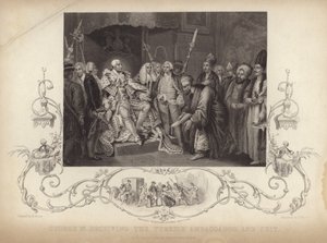 Král Jiří III přijímá tureckého velvyslance a oblek