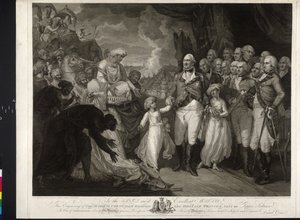 Maquris Cornwallis se dvěma indickými princi od Mather Brown