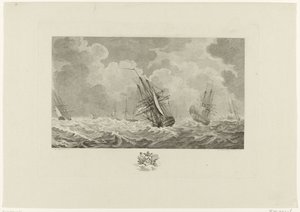 Nizozemská flotila v bouři, 1784 od Mathias de Sallieth