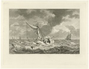Pláže na nábřeží kapitána Klaase Ringels poblíž Texelu, 1778 od Mathias de Sallieth
