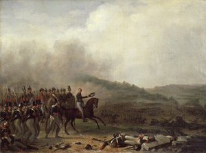 Willem Frederik (1772-1843) princ Oranžský v bitvě u Quatre Bras