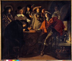 La Tabagie ou le corps de garde Obraz Mathieu Le Nain (Lenain) (1607-1677) 17. století Sun. 1,17x1,37m