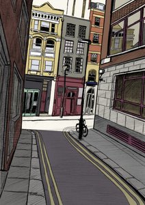 Fox and Knot Street EC1, 2015 (tužka, digitální)