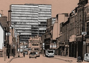 South End - Croydon, 2016 (akrylová tuš na desce)