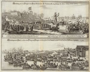 Davy lidí se shromáždily v Británii v roce 1662 na královskou rodinu od Mattaus the Younger Merian