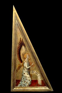 Anděl Zvěstování. Obraz Mattea Giovanettiho (1300-1369) 14. století