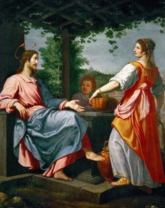 Ježíš a Samaritánka - Baroko: Kristus a Samaritánka od Rosselli, Matteo (1578-1650), c. 1620. Olej na plátně, 241x194. Uměleckohistorické muzeum, Vídeň