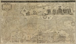 Mapa Itálie z roku 1630 od Matthaeuse Greutera, vydaná v roce 1657 Stefanem Scolarim od Matthaus Greuter