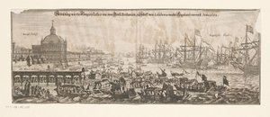 Odjezd flotily s Catherine z Bragançy do Anglie, 20. dubna 1662 Abbildung wie die Königin Catharina von Gross Britanien zu Schiff von Lisabona nacher cestuje do Anglie. Anno 1662 (název na objektu) Sňatek Kateřiny z Bragançy a En od Matthäus Merian (II)
