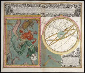 Kometa, tady anno Christi, 1742 od Matthaeus Seutter