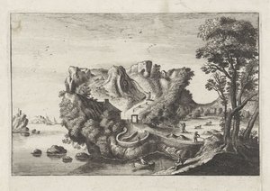 Antropomorfní krajina v podobě mužské hlavy od Matthaus the Elder (after) Merian