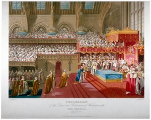 Korunovace krále Jiřího IV., Westminster Hall, Londýn, 1821 1824.