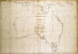Mapa Terra Australis (Austrálie) (tisk)