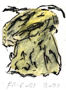 šéf přítele, 2021 (akvarel, pastel)