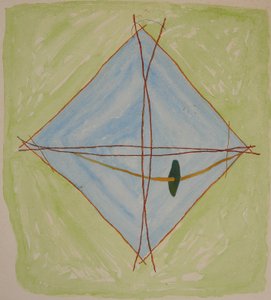 stick chart 6, 2014 (akvarelová pastelka) od Matthew Hilton