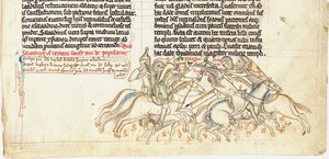 Saladin zachycuje Svatý kříž z Chronica maiora I od Matouše Parise, 13. století