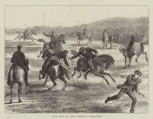 Důstojníci hrající pólo (hokej na koni) na Woolwich-Common