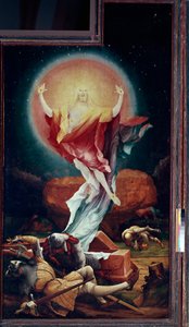 Oltářní obraz z Issenheimu (nebo Isenheimu): “”vzkříšení”” Pravý panel od Mathise Neithardta Gothardta dit Matthias Grunewald (1480-1528) (ec.all.) 1512-1516 Colmar, Musee Unterlinden