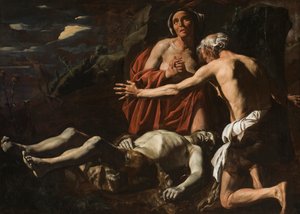 Adam a Eva truchlí nad Abelovou smrtí, 1632-1635.