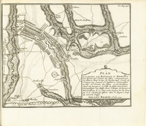 Struska bij Ramillies, 1706 Plán městského zámku a pevnosti Huy obležené armádami S.A.E. de Baviere & du Marechal de Villeroy le 26. května 1705 (název na objektu)