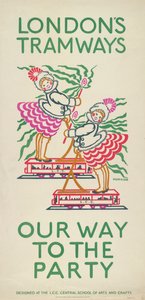 „Naše cesta na párty“, plakát LCC Tramways London County Council, 1924 od Maud Klein