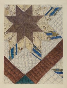 Patchworková deka Double Star, c. 1939. od Maud M Holme