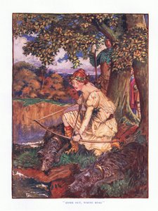 Vyjděte bílý jelen, ilustrace z Lady And Fairy Tales, 1914