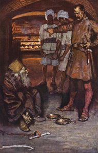 Ilustrace k Ivanhoe od Sira Waltera Scotta (barevná litografie)