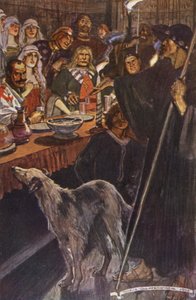 Ilustrace k Ivanhoe od Sira Waltera Scotta (barevná litografie)