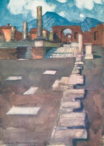 Forum, Pompeje (barevná litografie)