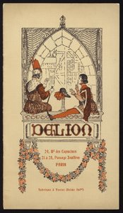 Titulní ilustrace pro katalog klobouků vydaný Delion, Paříž, v roce 1908 (litho) od Maurice Berty