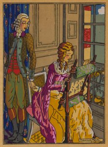 Ilustrace pro Les Liaisons Dangereuses od Choderlose De Laclose (barevně lito) od Maurice Berty