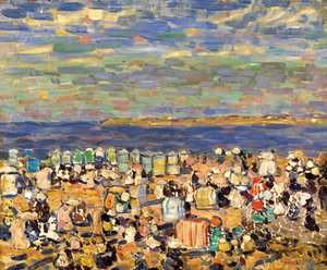 Pláž v St. Malo, c. 1907 od Maurice Brazil Prendergast