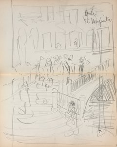 Italský náčrtník: Most sv. Margarity strana 67 & 68, 1898-1899. od Maurice Brazil Prendergast