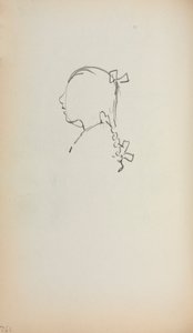 Italský náčrtník: Hlava dívky v profilu strana 152, 1898-1899. od Maurice Brazil Prendergast