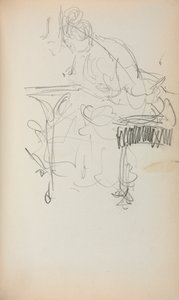 Italský náčrtník: Šití sedící ženy strana 153, 1898-1899. od Maurice Brazil Prendergast