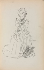 Italský náčrtník: Sedící žena strana 114, 1898-1899. od Maurice Brazil Prendergast
