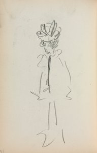 Italský skicář: Stojící žena 34 Zobrazit stranu 126, 1898-1899. od Maurice Brazil Prendergast