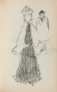 Italský náčrtník: Stojící žena a muž strana 125, 1898-1899. od Maurice Brazil Prendergast