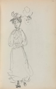 Italský náčrtník: Stojící žena, strana 52, 1898-1899. od Maurice Brazil Prendergast