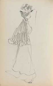 Italský náčrtník: Stojící žena v profilu strana 130, 1898-1899. od Maurice Brazil Prendergast