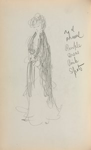 Italský náčrtník: Stojící žena s šátkem strana 53, 1898-1899. od Maurice Brazil Prendergast