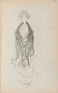 Italský náčrtník: Stojící žena s šátkem strana 54, 1898-1899. od Maurice Brazil Prendergast
