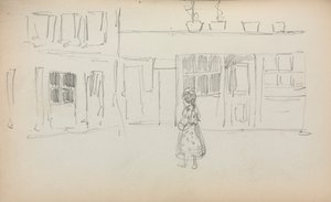 Italský skicář: Pouliční scéna s dívkou strana 159, 1898-1899. od Maurice Brazil Prendergast