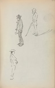 Italský náčrtník: Tři stojící muži strana 44, 1898-1899. od Maurice Brazil Prendergast