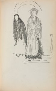 Italský náčrtník: Dvě stojící ženy strana 123, 1898-1899. od Maurice Brazil Prendergast